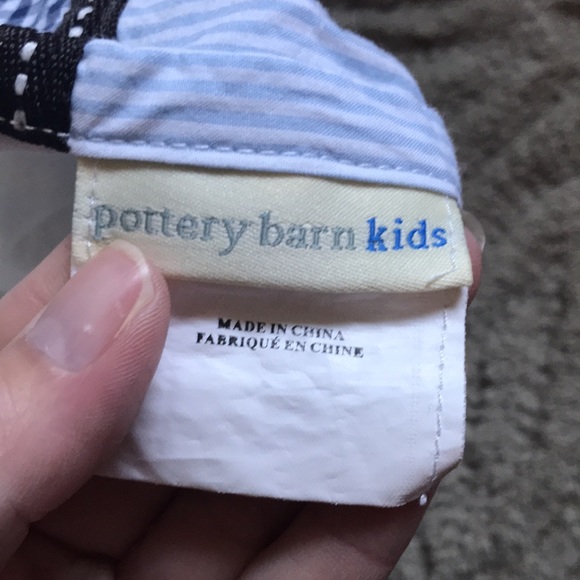 POTTERY BARN KIDS *Crib* Blue Gingham A to Z Animal Alphabet Bed Skirt PBK - Picture 5 of 6